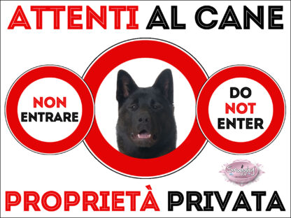 TARGA ATTENTI AL CANE - AKITA AMERICANO