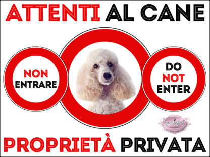 TARGA ATTENTI AL CANE - BARBONCINO