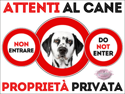 TARGA ATTENTI AL CANE - DALMATA