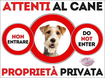 TARGA ATTENTI AL CANE - FOX TERRIER