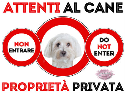 TARGA ATTENTI AL CANE - MALTESE