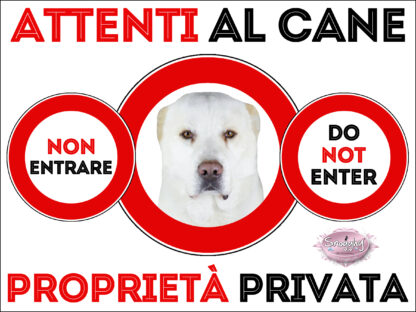 TARGA ATTENTI AL CANE - PASTORE DELL'ASIA CENTRALE