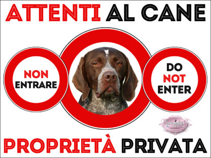 TARGA ATTENTI AL CANE - BRACCO FRANCESE  TIPO GASCOGNE